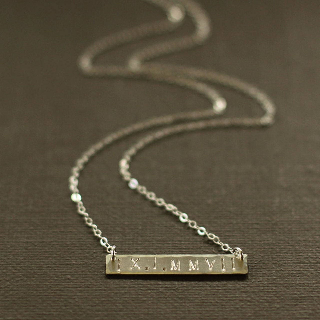 3 wedding date necklaces caldendar roman numerals stamped 0409 courtesy