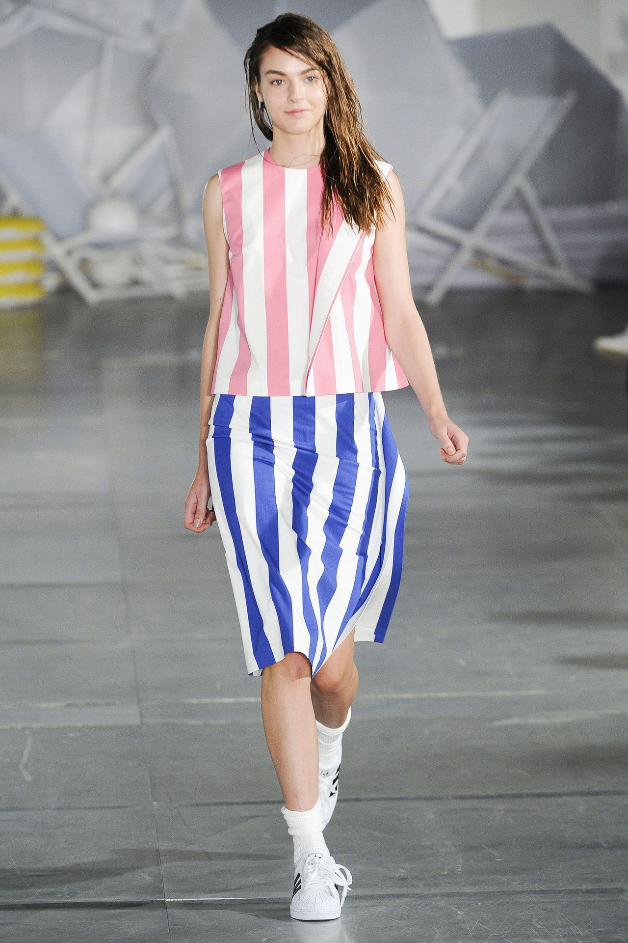 jacquemus spring 15 striped top skirt