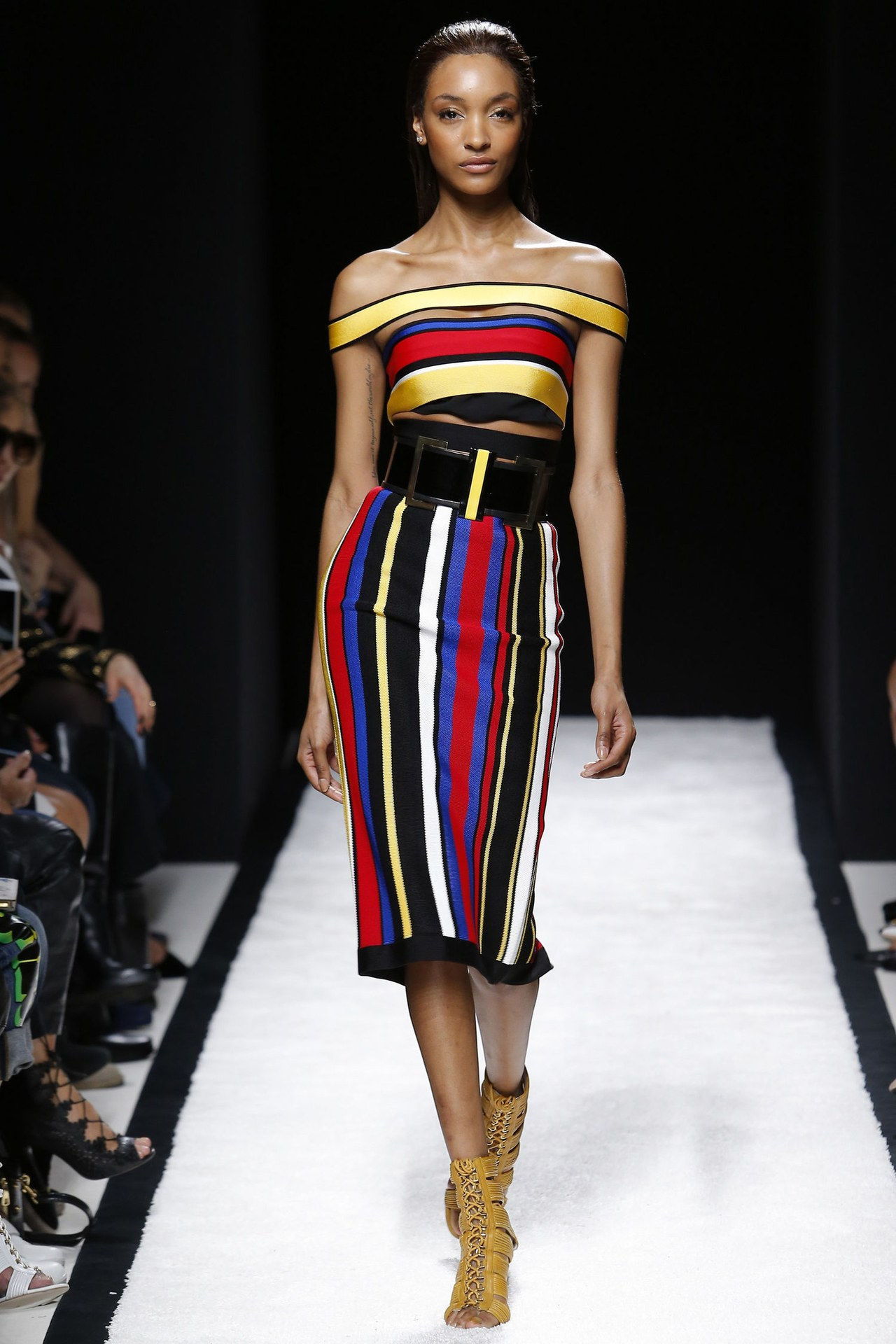 BAL spring 15 striped top skirt jourdan dunn