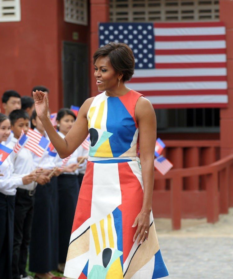Michelle Obama wearing Alice & Olivia. 
