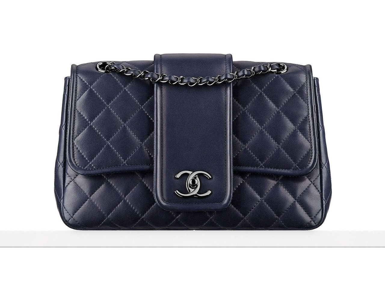 chanel navy lambskin flap bag fall 2015 pre collection
