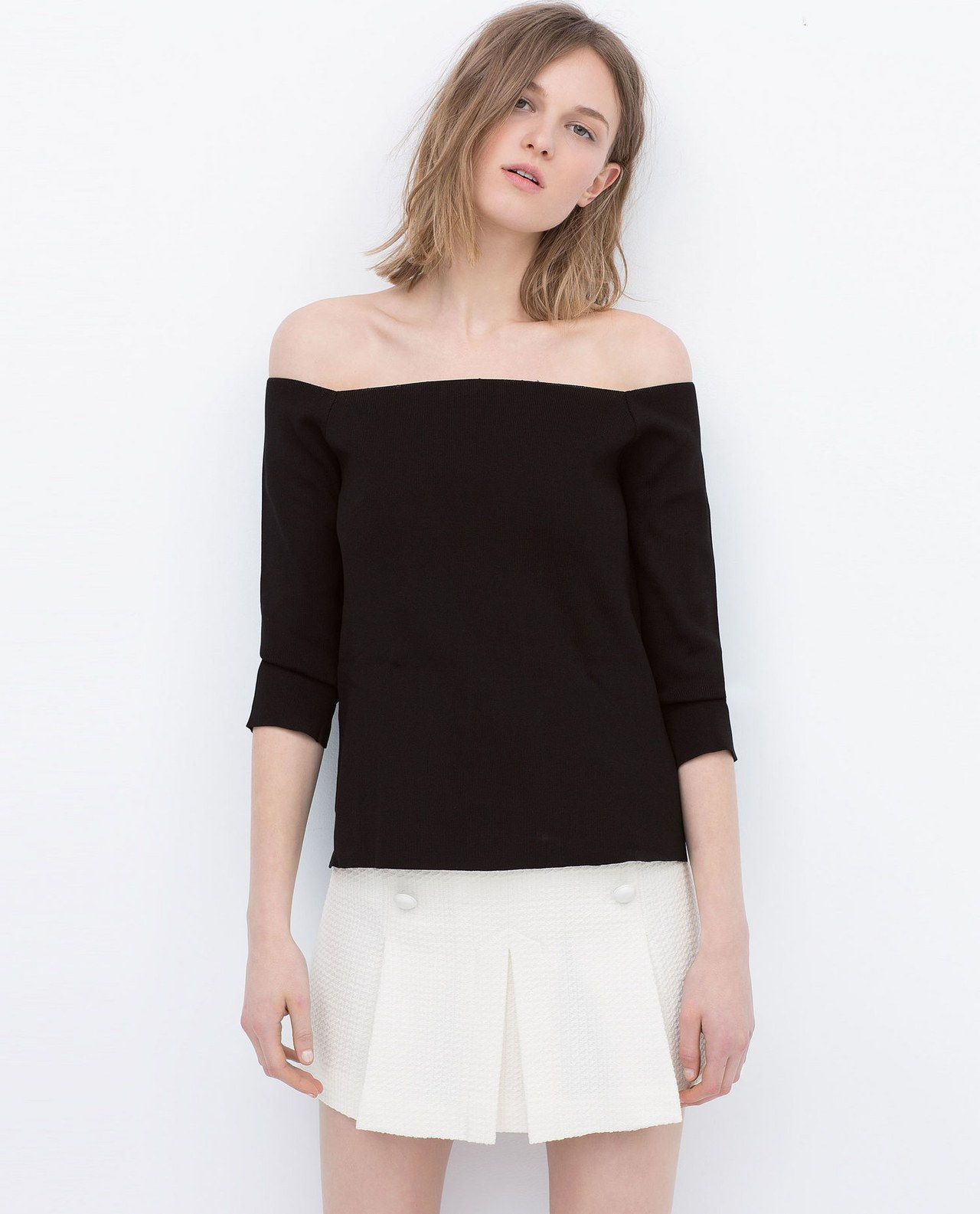 ZARA off the shoulder black shirt