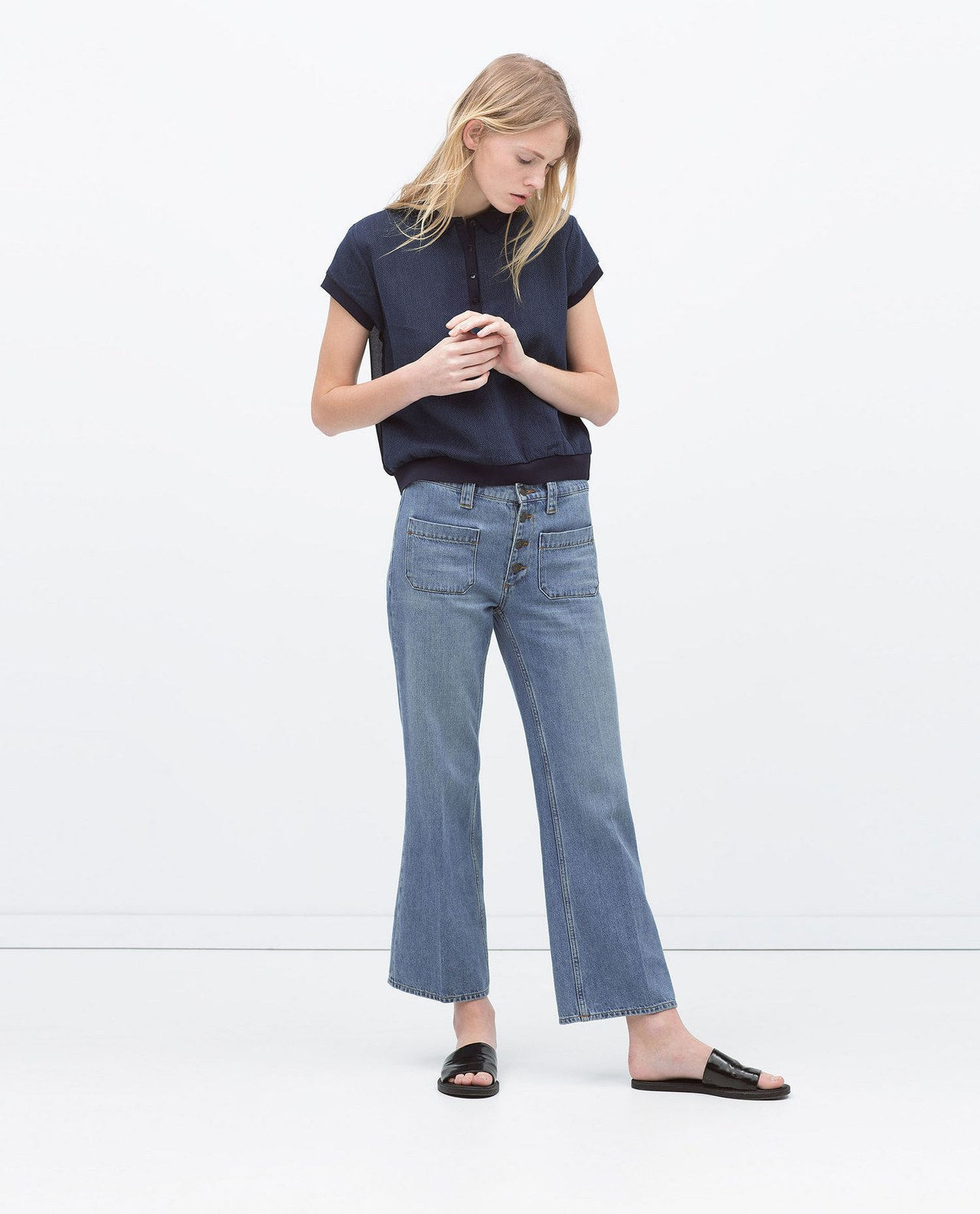 ZARA high waisted retro flare jeans