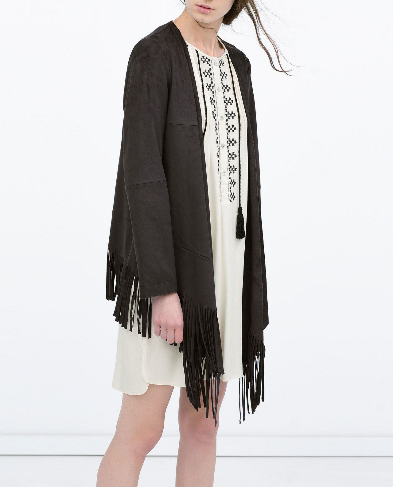 ZARA fringe black jacket