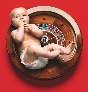 0908 baby on a roulette table at