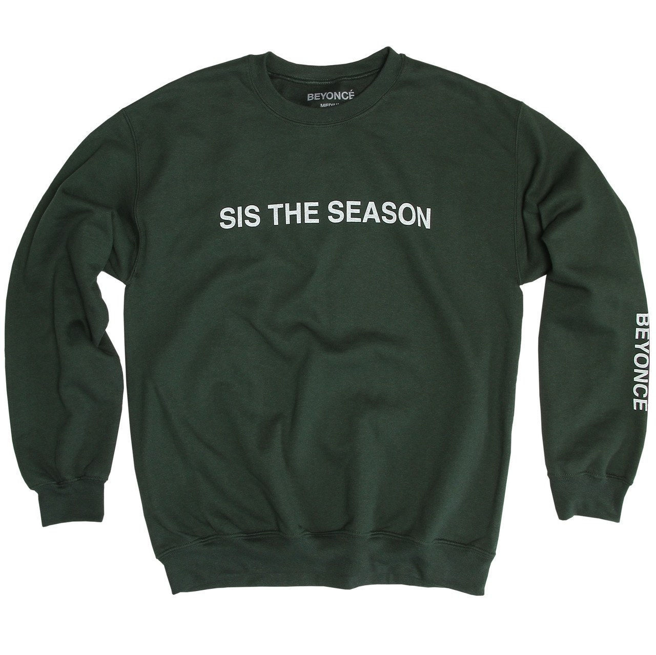 Schwester the Season Crew Neck, $55, [Beyonce.com](https://shop.beyonce.com/products/62199-sis-the-season-crewneck)