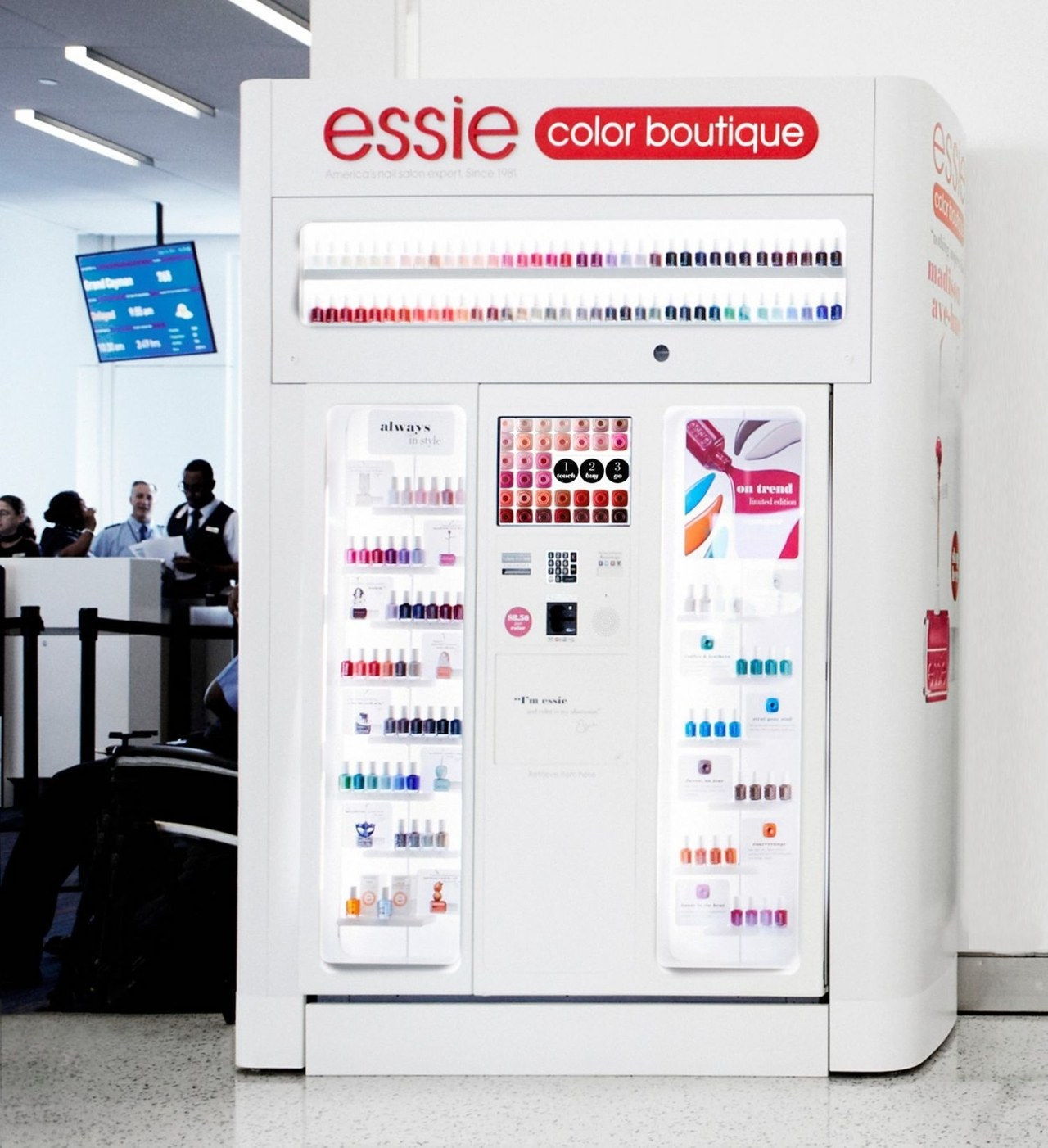 essie nail polish airport vending machine