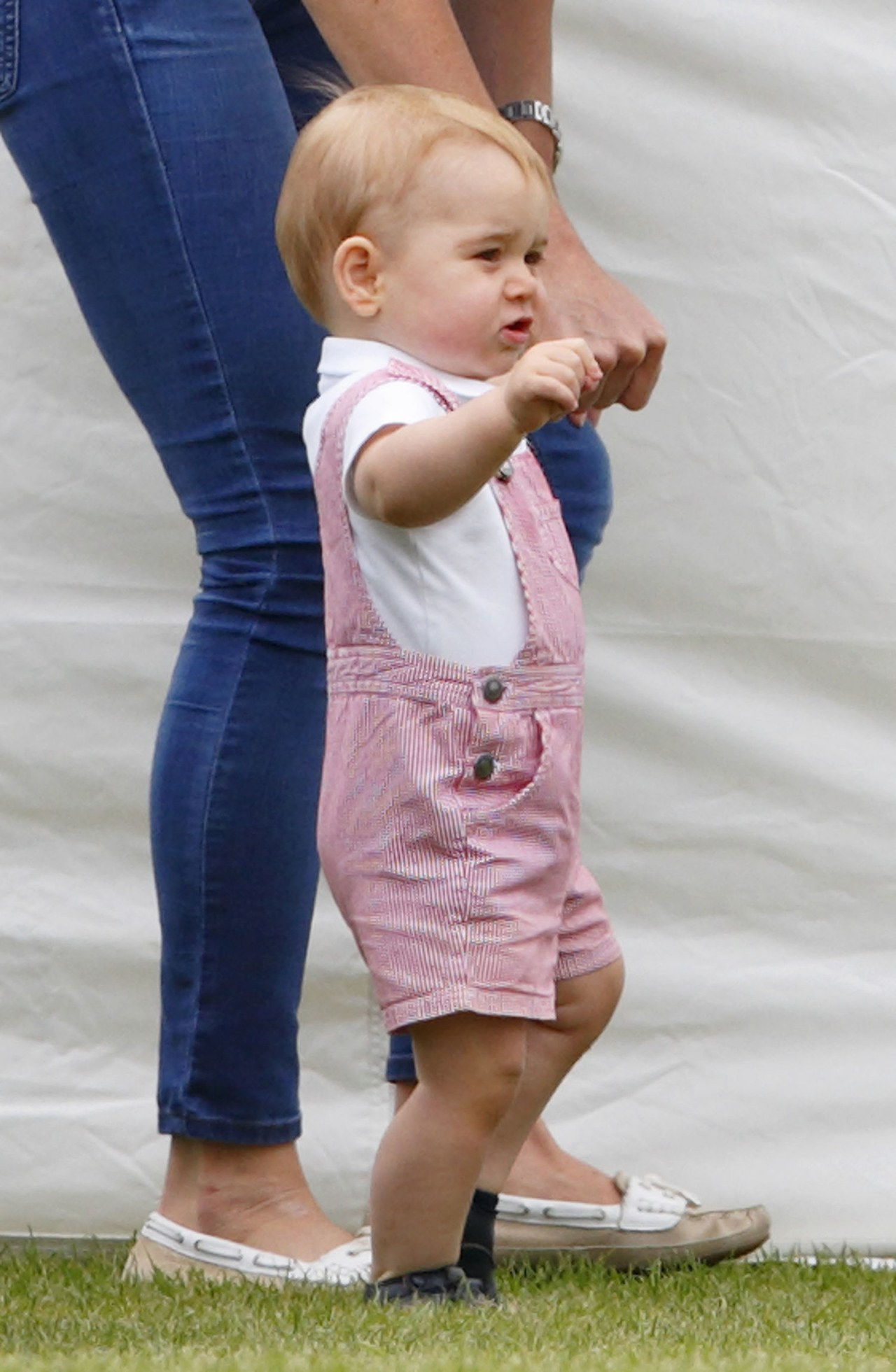 prince george red striped overalls