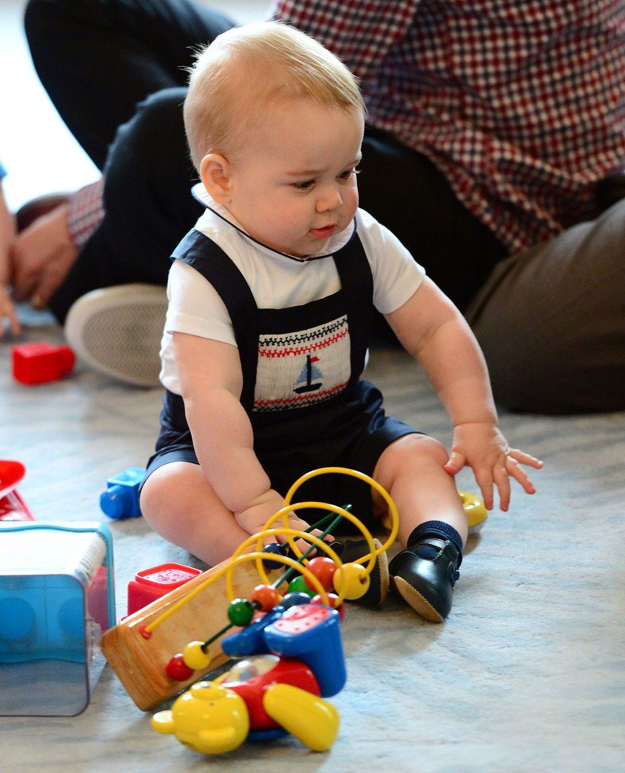 prince george embroidered sailboat navy romper