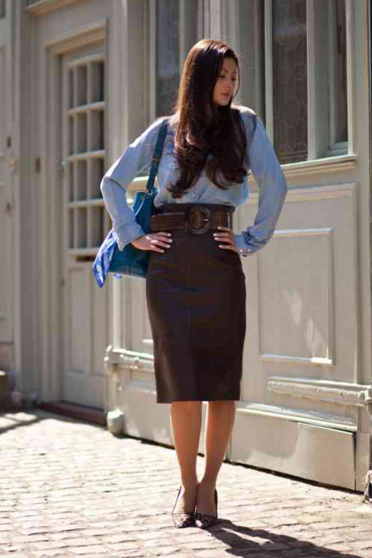 work office outfit pencil skirt peony lim