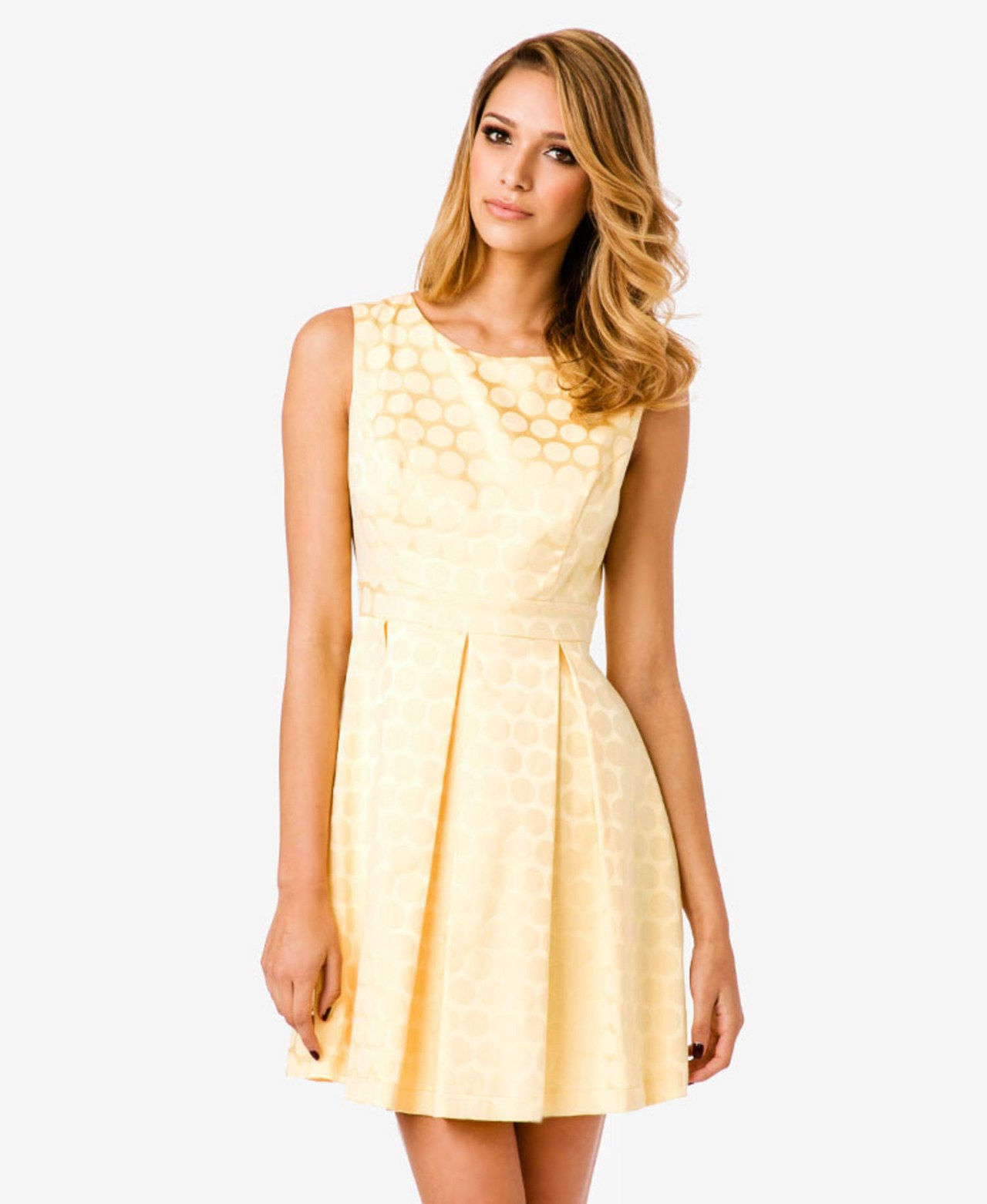 Pastel dresses fit and flare dotted dress fa