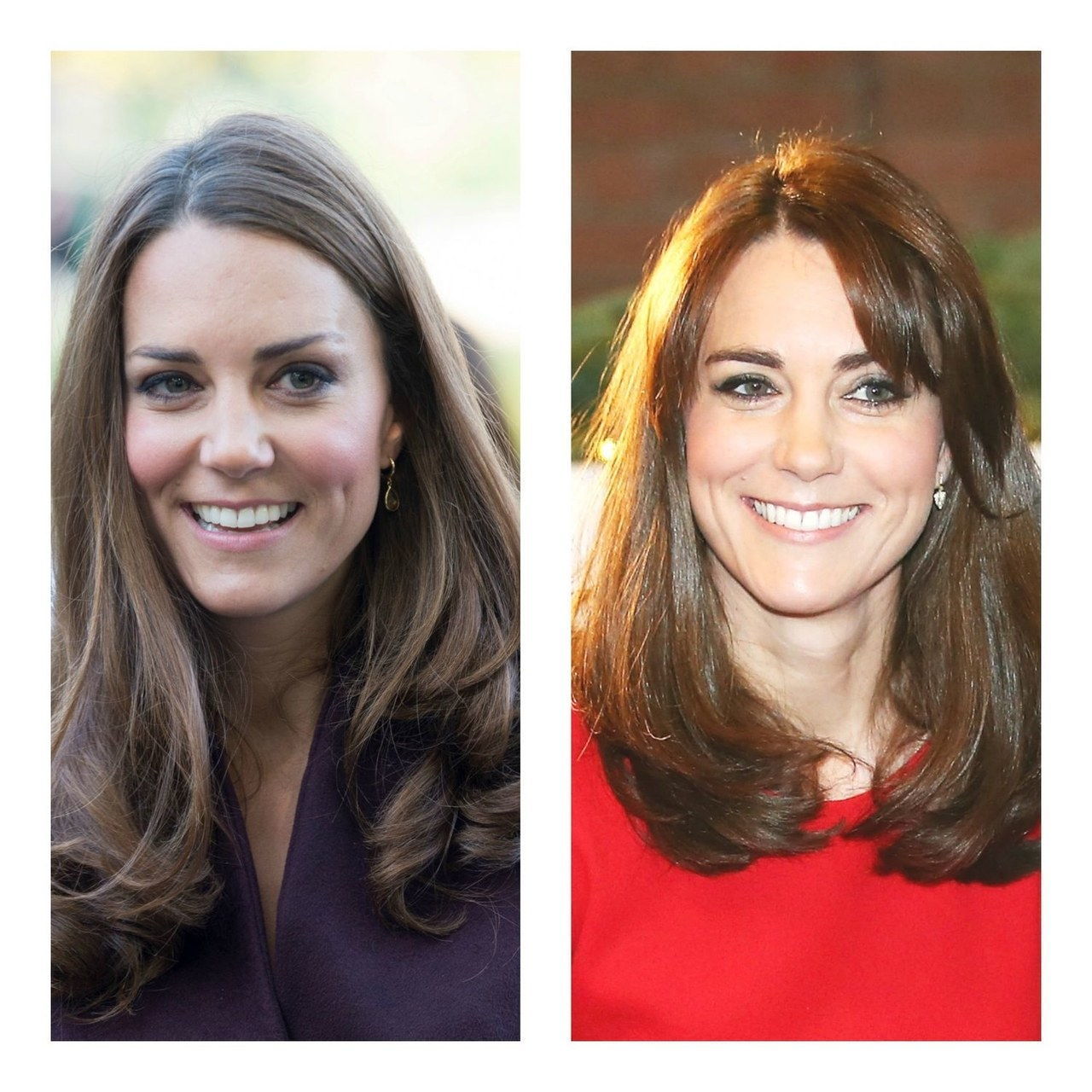 kate middleton front hair bangs before after
