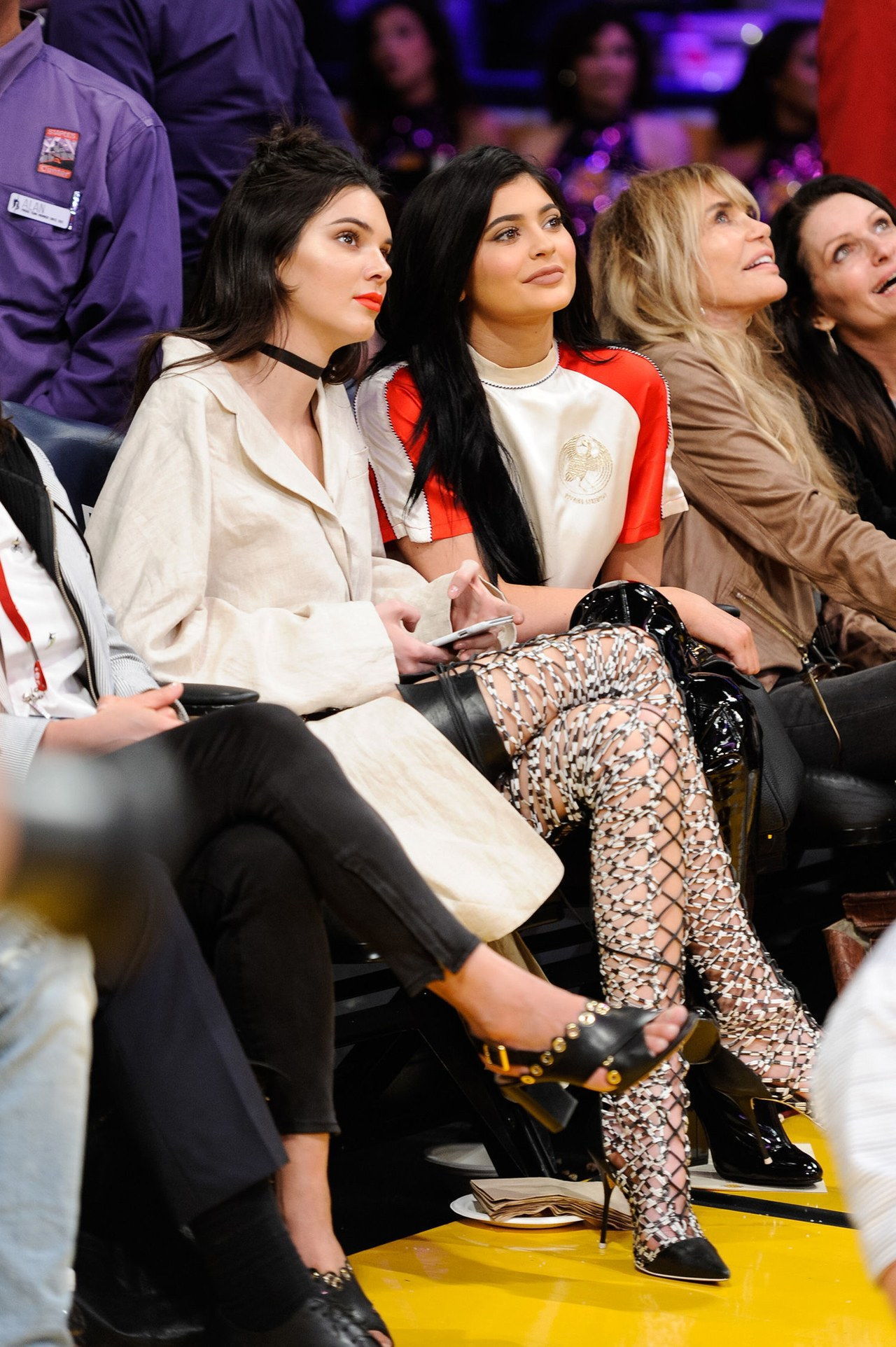 Kendall kylie jenner over the knee boots basketball game