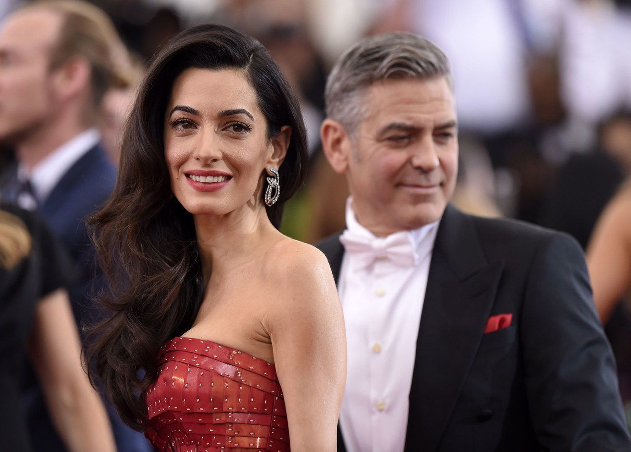 Amal clooney red dress front