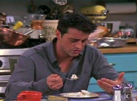0820 joey eating rachels trifle ob