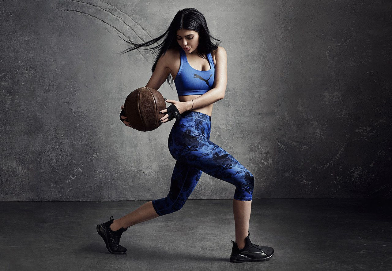 kylie jenner puma ad sneakers leggings