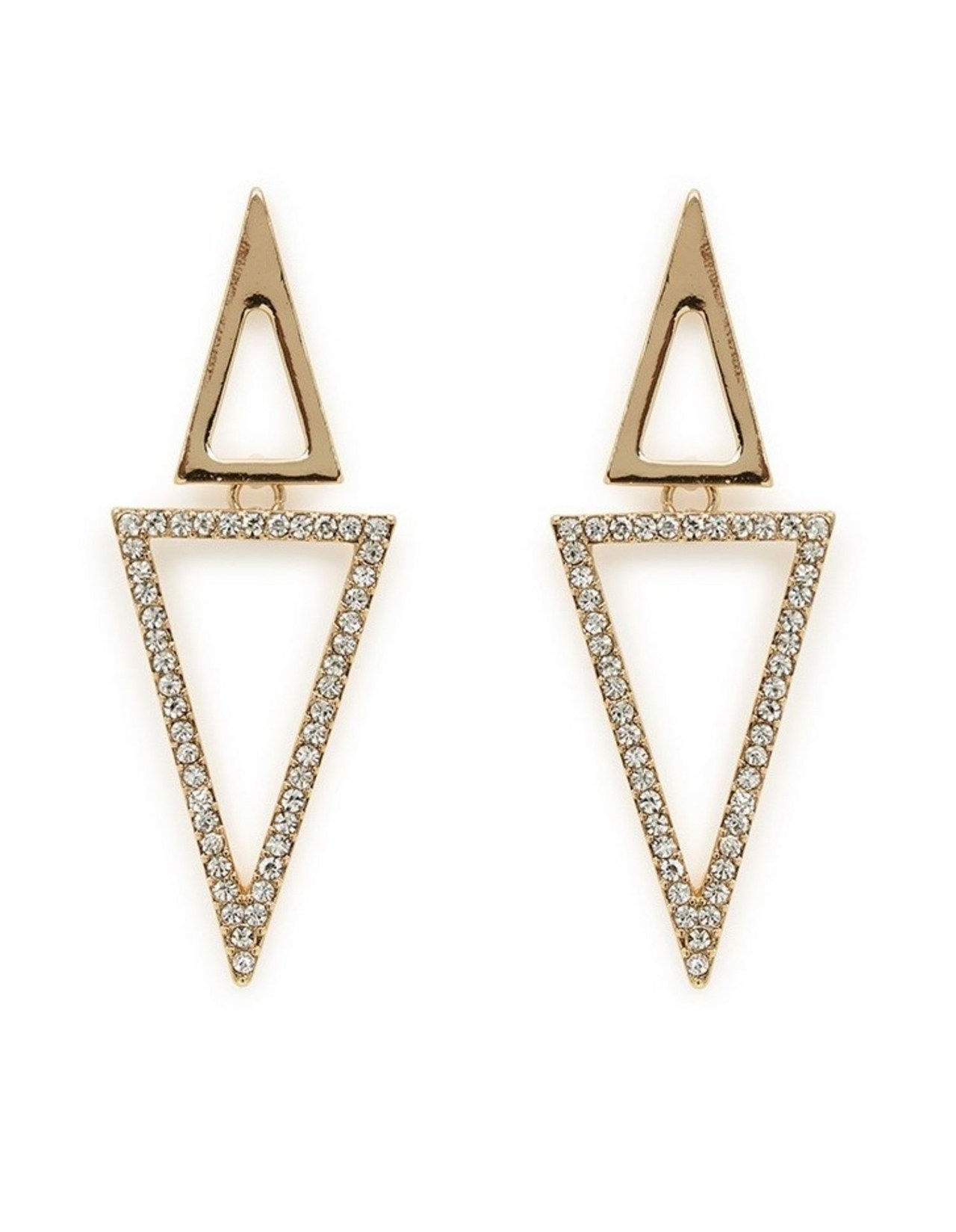 عسل gorga hsn pave triangle earrings