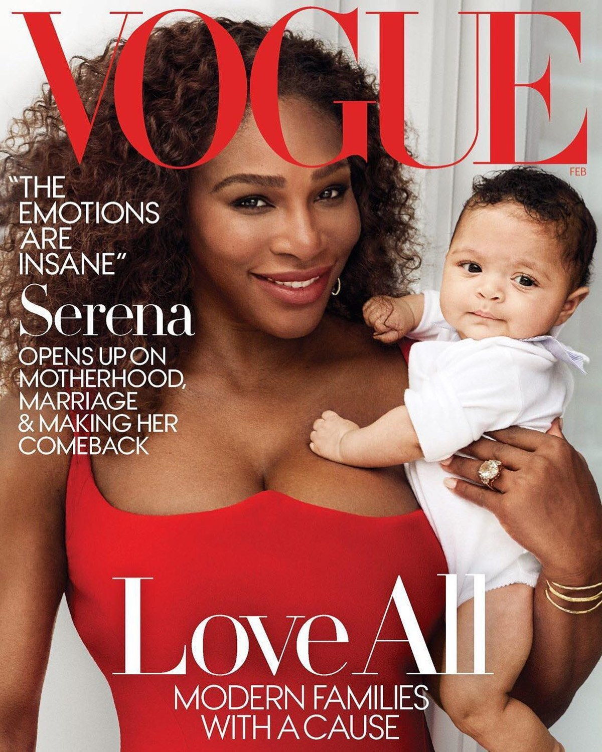 سيرينا Williams and baby on cover of Vogue February 2018