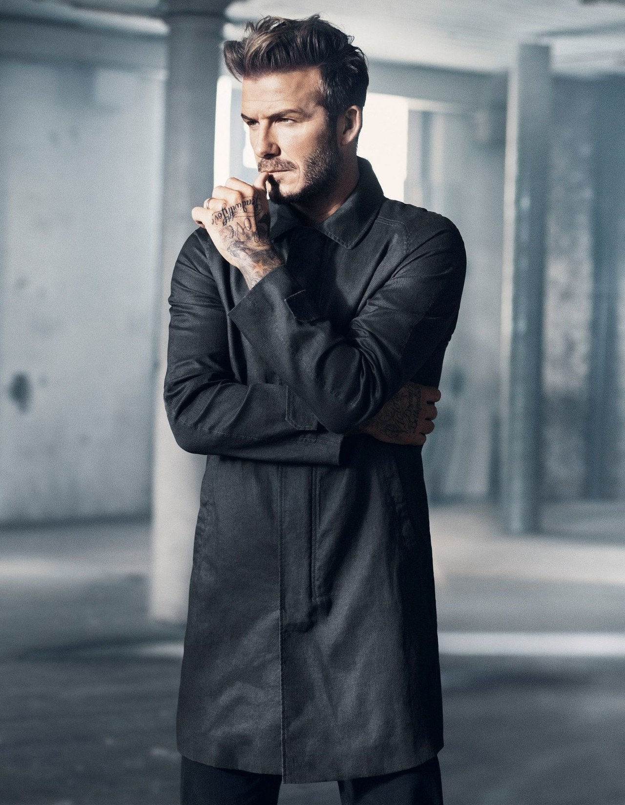 ديفيد beckham HM campaign 2015 black jacket