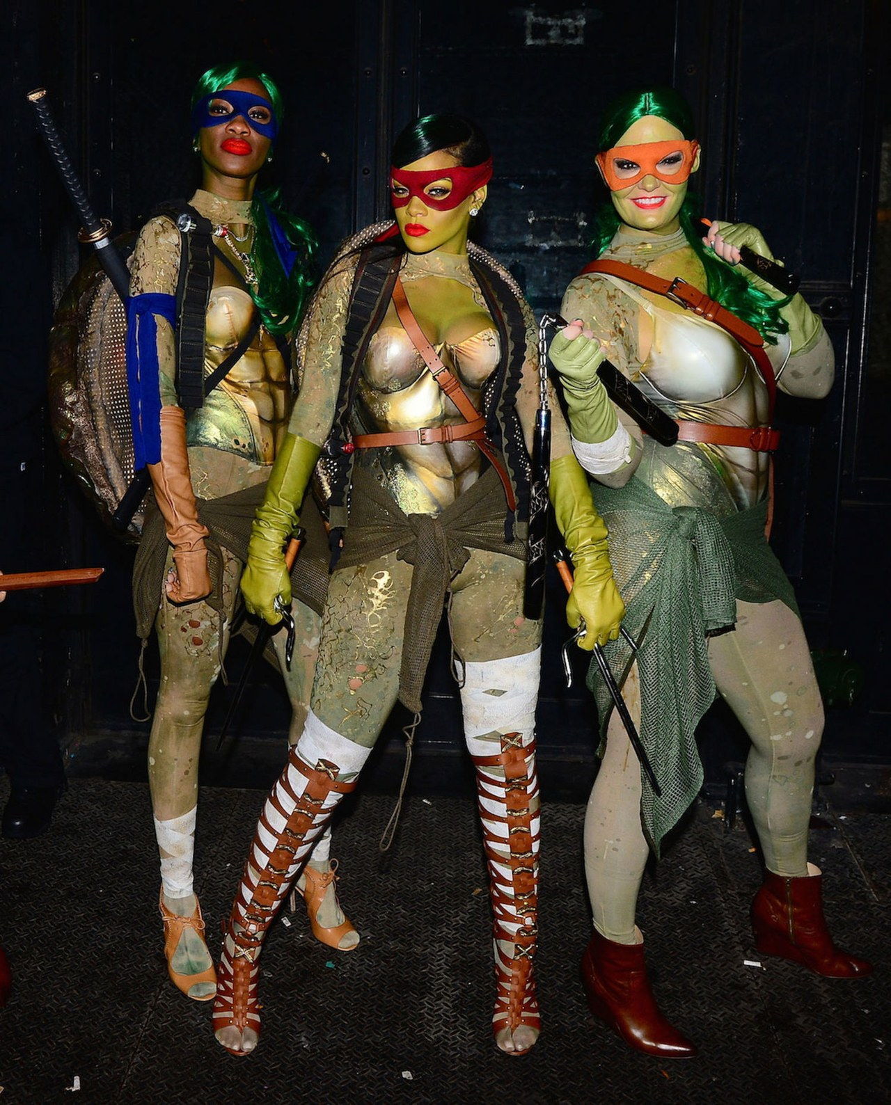 蕾哈娜（Rihanna） friends teenage mutant ninja turtles halloween costume 2014