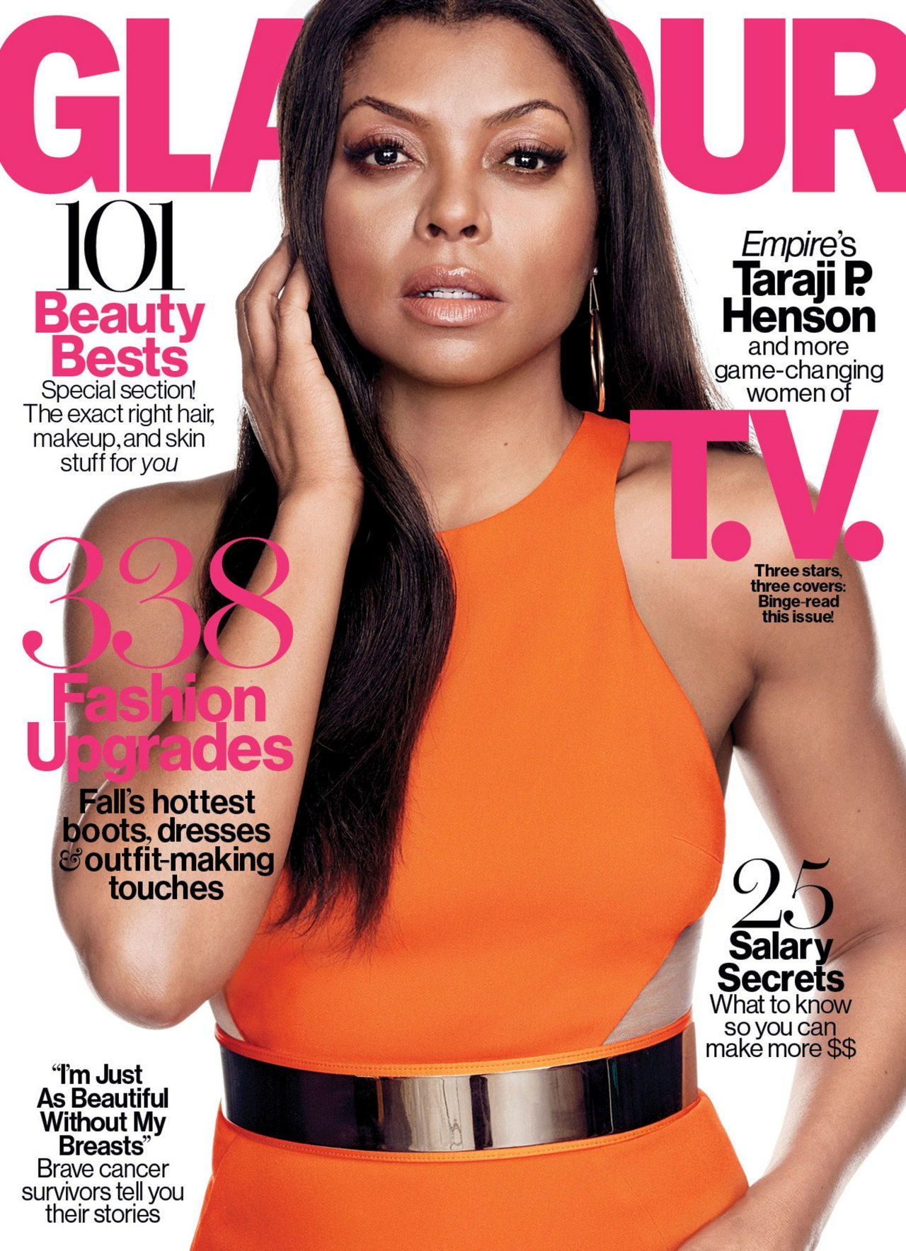 Taraji P. Henson on the October 2015 cover of *Glamour*