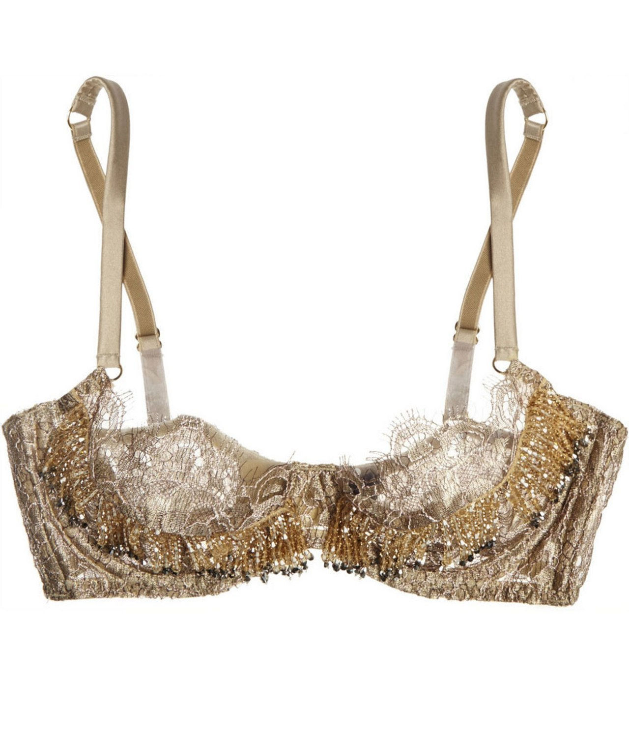 agent provocateur gold beaded bra