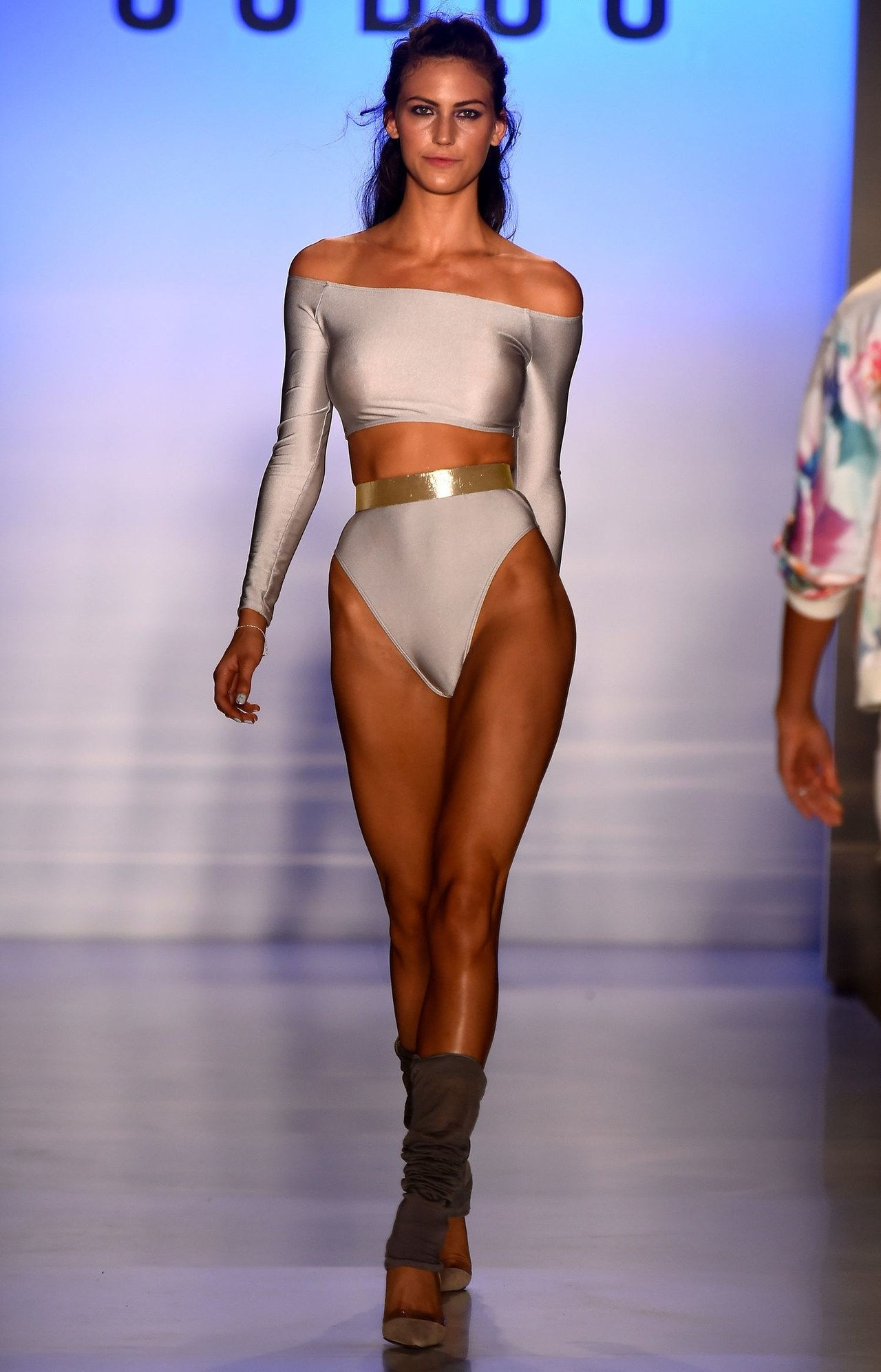 Suboo miami swim week silver high waisted bathing suit