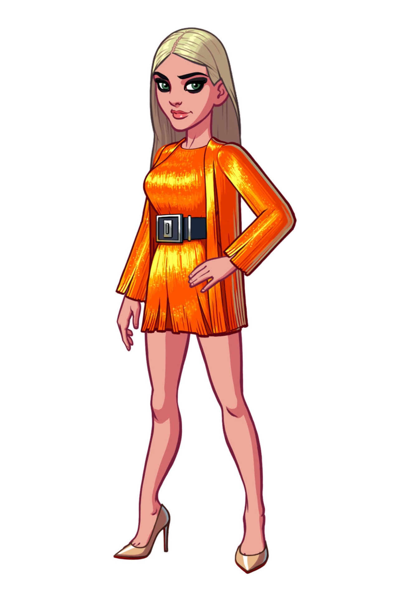بال outfit kim kardashian mobile game orange
