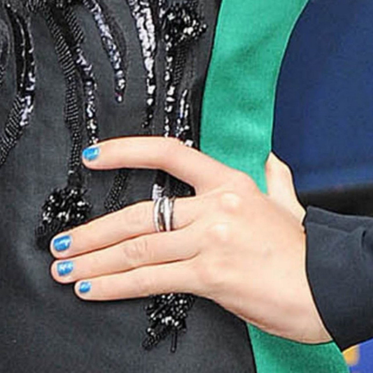 Taylor swift blue nail polish zoom
