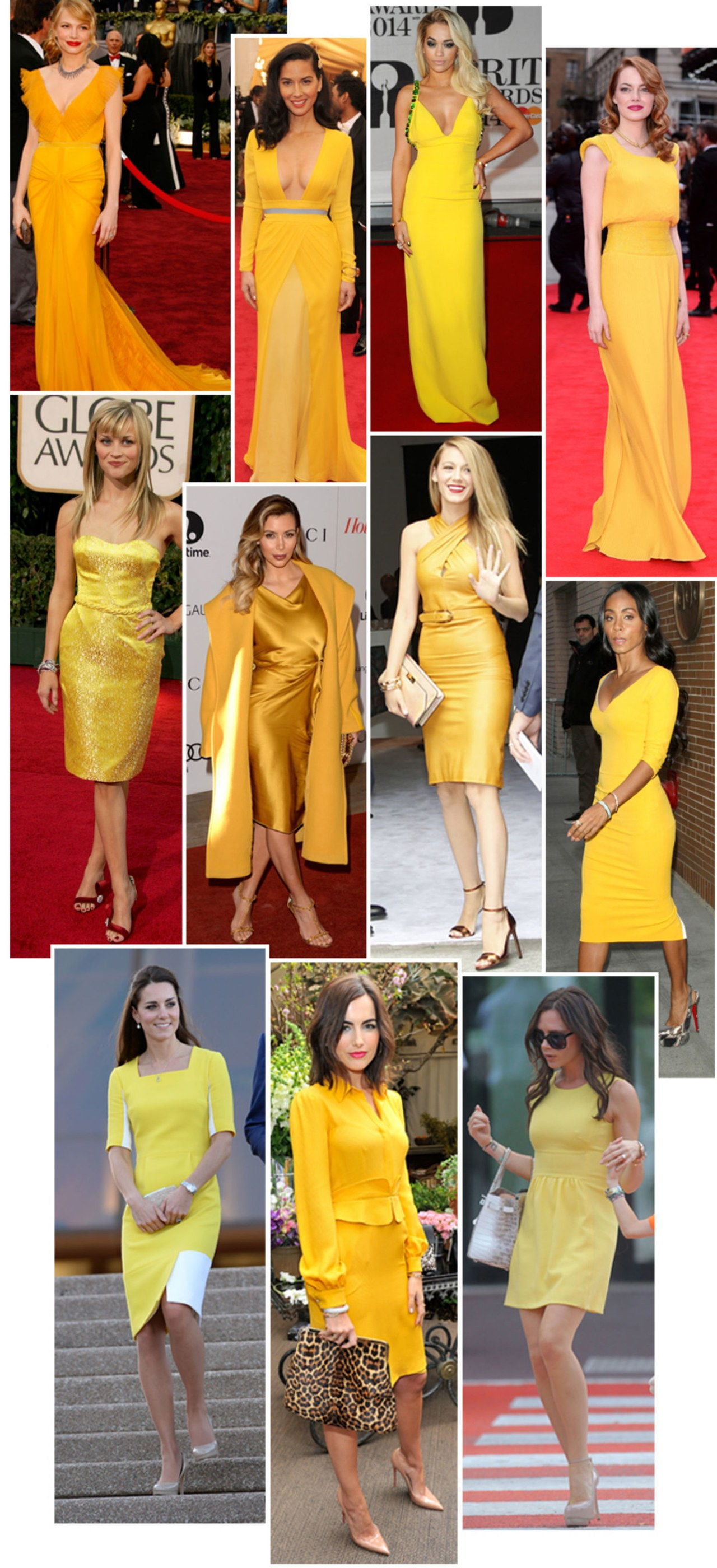 黄色 dress celebrities