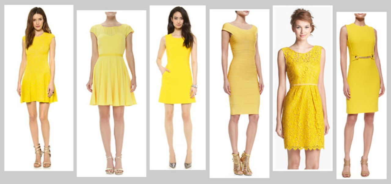 黄色 day dresses