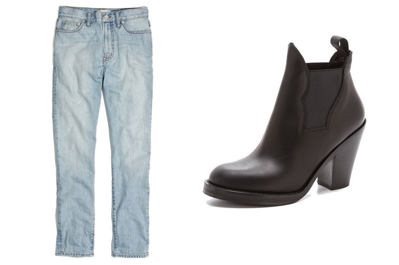 nyfw street style cropped jeans booties madewell acne