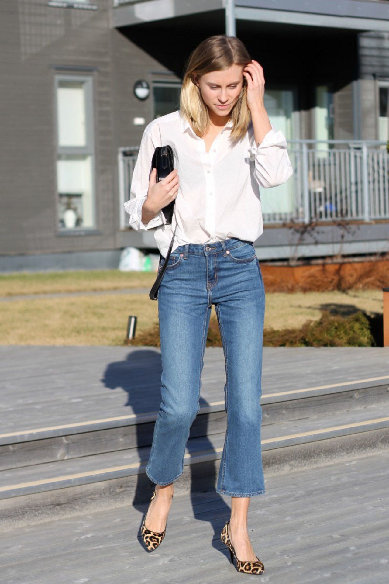 abgeschnitten flare jeans fashion eaters