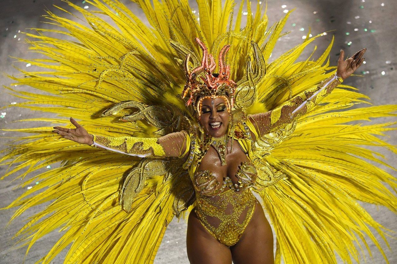 carnival costume 2015 bright yellow feathers
