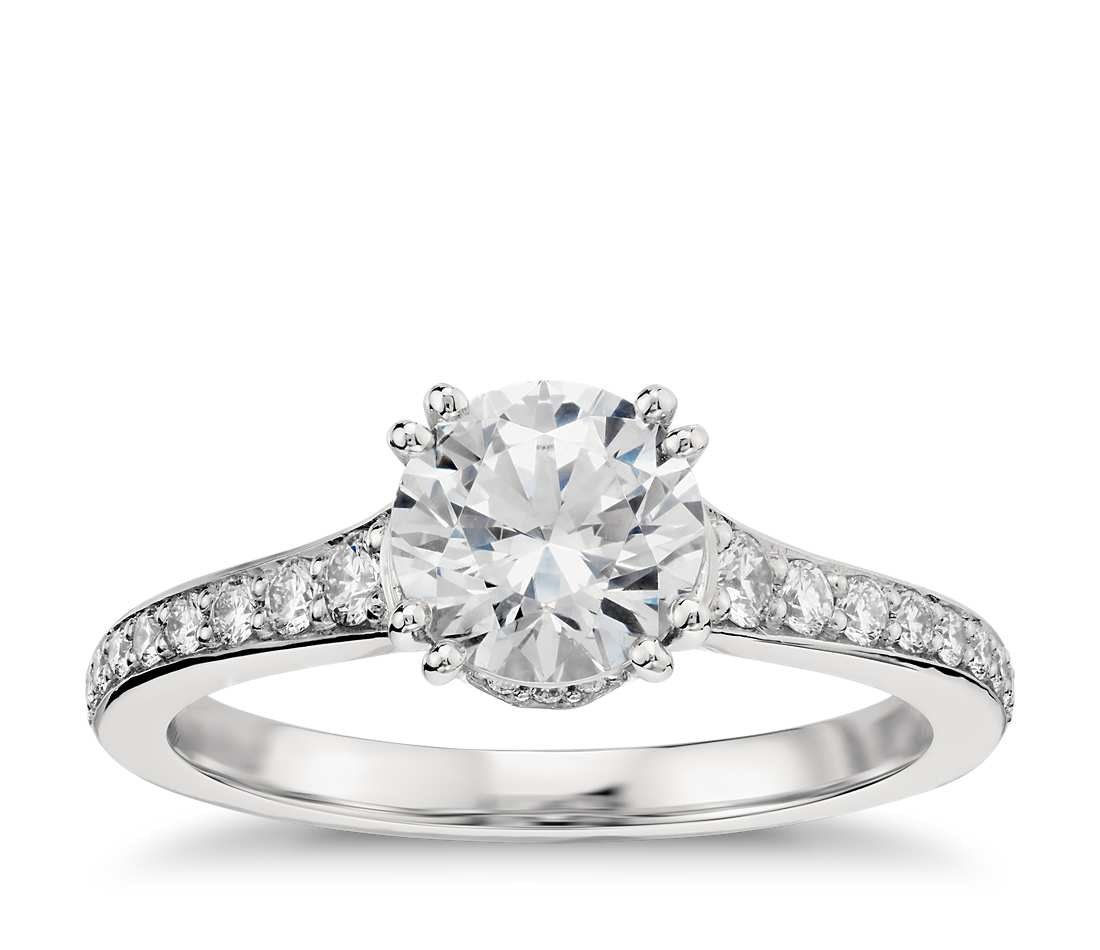 [Graduated Double Prong Pavé Diamond Engagement Ring in Platinum](http://www.bluenile.com/build-your-own-ring/graduated-pave-double-prong-ring-platinum_42414){: rel=nofollow}, $1,900 (setting only).