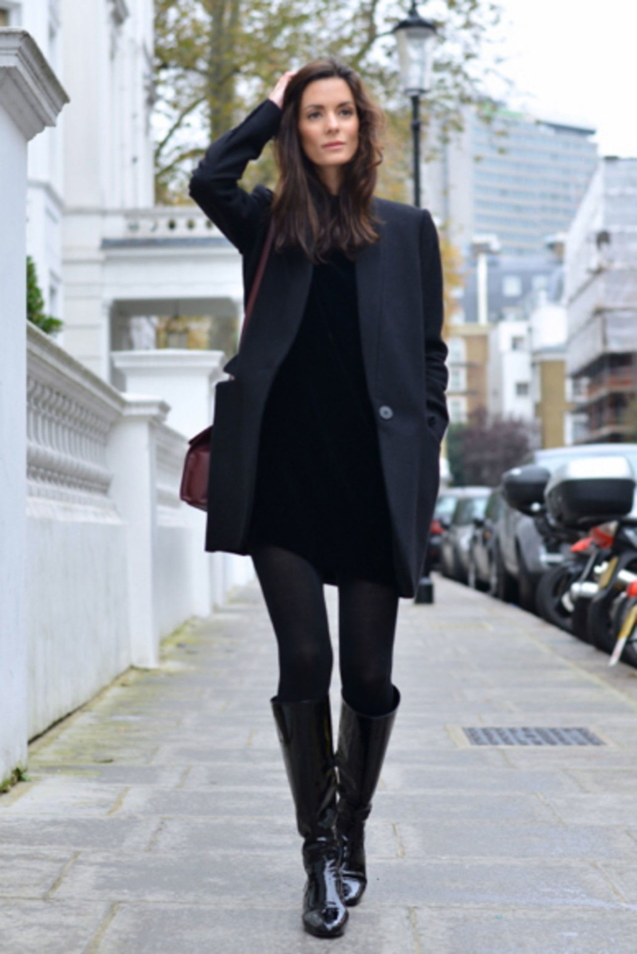 秋季 2015 knee high boots black dress blazer