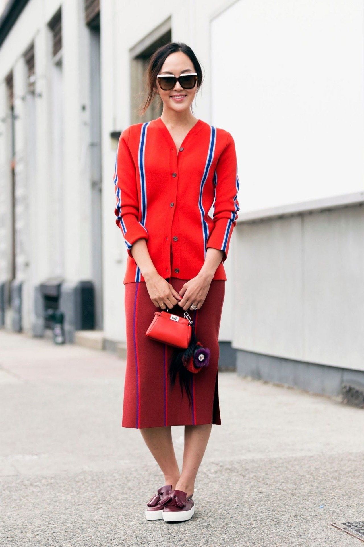 zima red outfit ideas melodie jeng striped set
