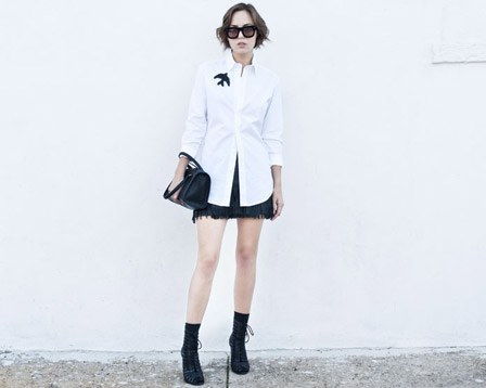 1103 glamourai Black Skirt White Shirt7 fa