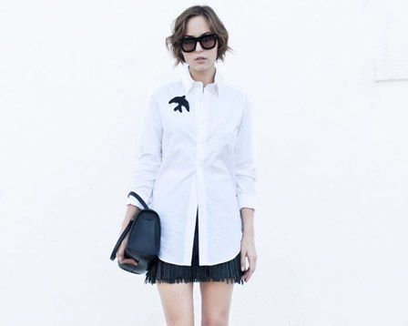 1103 glamourai Black Skirt White Shirt6 fa
