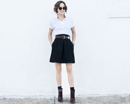 1103 glamourai Black Skirt White Shirt4 fa