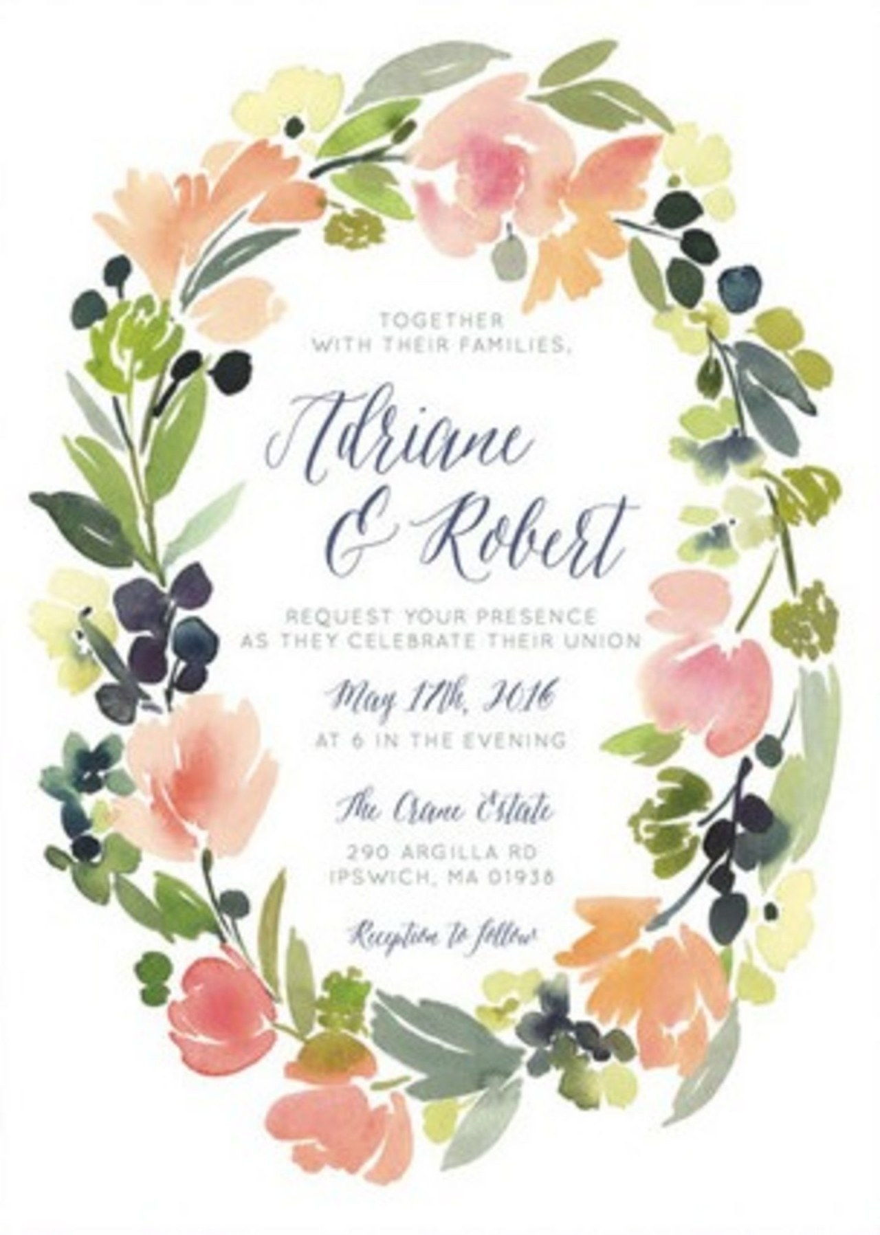 2 watercolor wedding invitations 0903