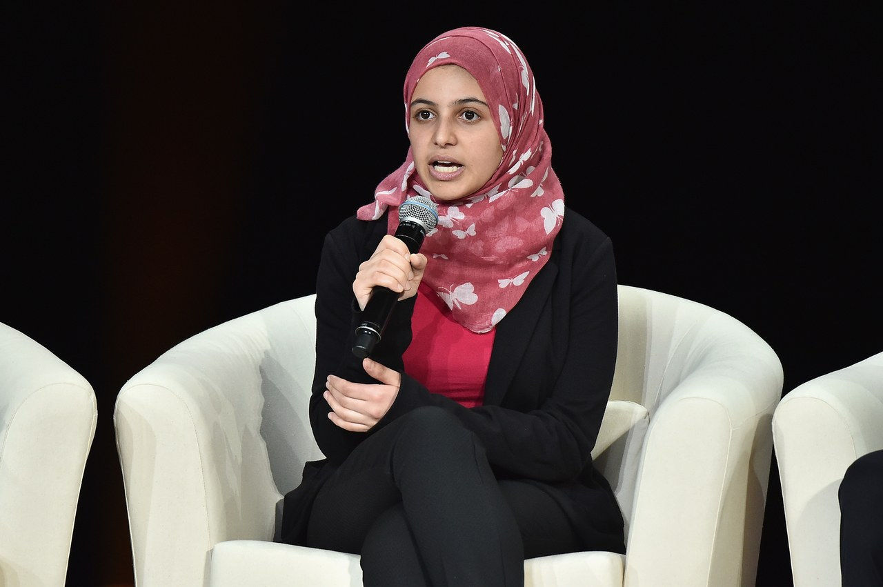 Muzoon Almellehan speaks onstage during Global Citizen: Movement Makers in New York City on September 19, 2017.