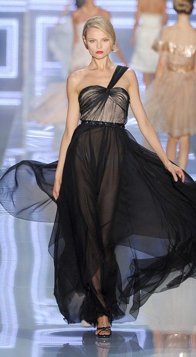 1003 christian dior little black dress spring evening gown 2011 fd